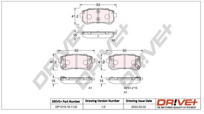 DP1010101132 Dr!ve+ Комплект тормозных колодок, дисковый тормоз