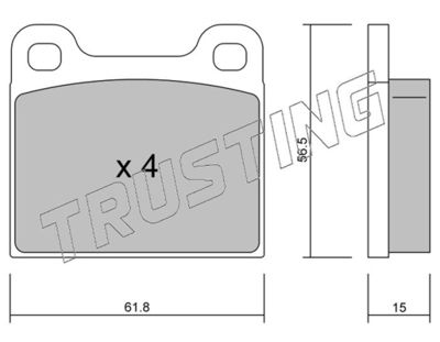 0030 TRUSTING Комплект тормозных колодок, дисковый тормоз
