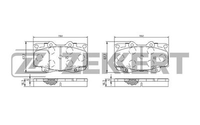 BS2077 ZEKKERT Комплект тормозных колодок, дисковый тормоз