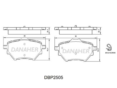 DBP2505 DANAHER Комплект тормозных колодок, дисковый тормоз