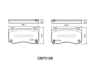 DBP5199 DANAHER Комплект тормозных колодок, дисковый тормоз