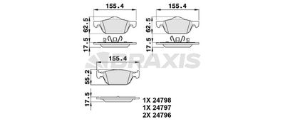 AB0378 BRAXIS Комплект тормозных колодок, дисковый тормоз