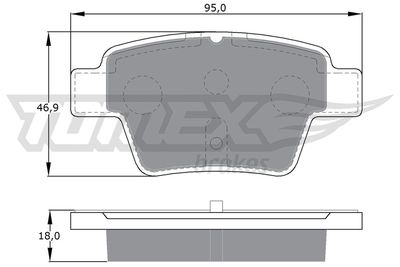 TX1465 TOMEX Brakes Комплект тормозных колодок, дисковый тормоз