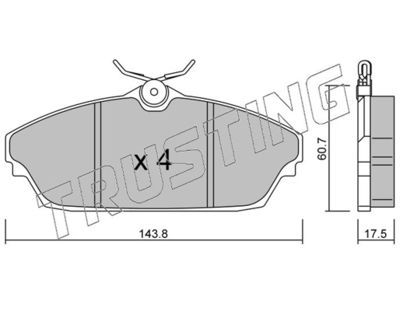 7980 TRUSTING Комплект тормозных колодок, дисковый тормоз