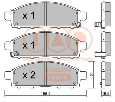 70412034P IAP QUALITY PARTS Комплект тормозных колодок, дисковый тормоз