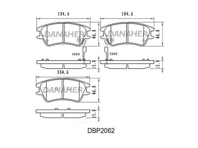 DBP2062 DANAHER Комплект тормозных колодок, дисковый тормоз