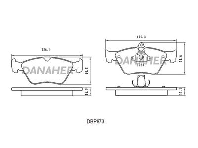 DBP873 DANAHER Комплект тормозных колодок, дисковый тормоз