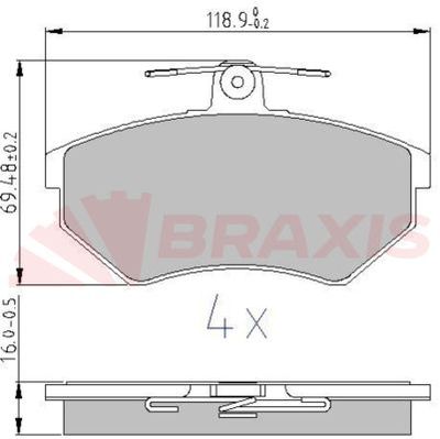 AA0607 BRAXIS Комплект тормозных колодок, дисковый тормоз