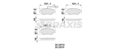 AB0529 BRAXIS Комплект тормозных колодок, дисковый тормоз