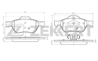 BS2514 ZEKKERT Комплект тормозных колодок, дисковый тормоз