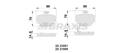 AB0013 BRAXIS Комплект тормозных колодок, дисковый тормоз