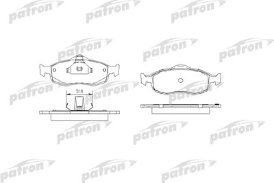 PBP884 PATRON Комплект тормозных колодок, дисковый тормоз