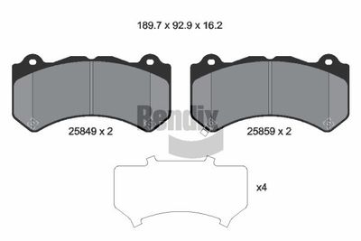 BPD2432 BENDIX Braking Комплект тормозных колодок, дисковый тормоз