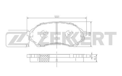 BS1118 ZEKKERT Комплект тормозных колодок, дисковый тормоз