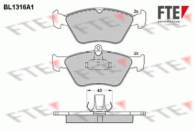 BL1316A1 FTE Комплект тормозных колодок, дисковый тормоз