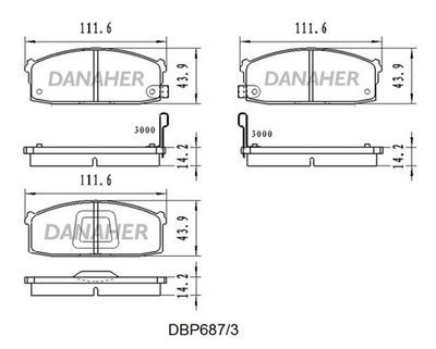 DBP6873 DANAHER Комплект тормозных колодок, дисковый тормоз