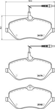 P61119 BREMBO Комплект тормозных колодок, дисковый тормоз