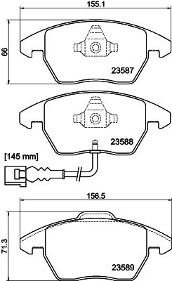 8DB355030811 HELLA Комплект тормозных колодок, дисковый тормоз