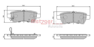 1170825 METZGER Комплект тормозных колодок, дисковый тормоз