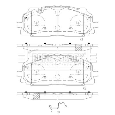 BBP2595 BORG & BECK Комплект тормозных колодок, дисковый тормоз