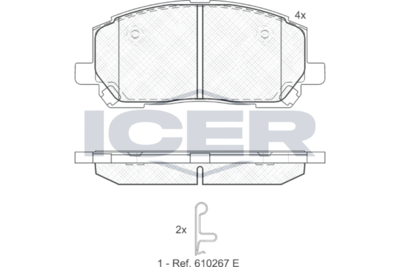 181705 ICER Комплект тормозных колодок, дисковый тормоз