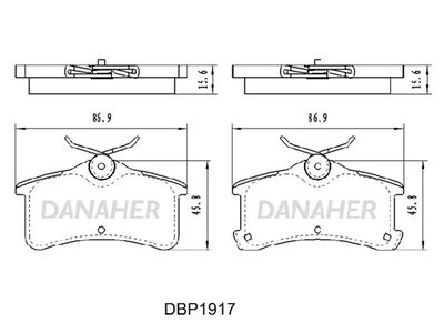 DBP1917 DANAHER Комплект тормозных колодок, дисковый тормоз