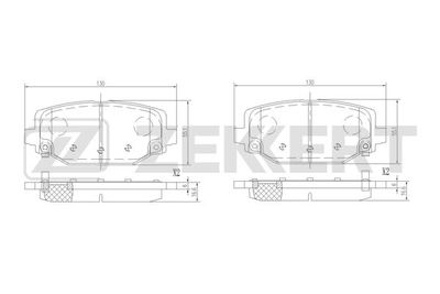 BS1333 ZEKKERT Комплект тормозных колодок, дисковый тормоз