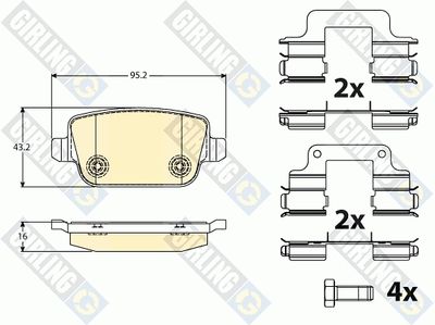 6117081 GIRLING Комплект тормозных колодок, дисковый тормоз