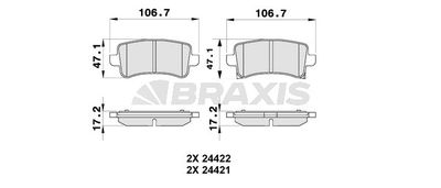 AB0180 BRAXIS Комплект тормозных колодок, дисковый тормоз