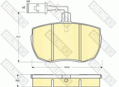 6107796 GIRLING Комплект тормозных колодок, дисковый тормоз