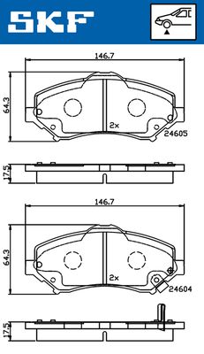 VKBP80334A SKF Комплект тормозных колодок, дисковый тормоз