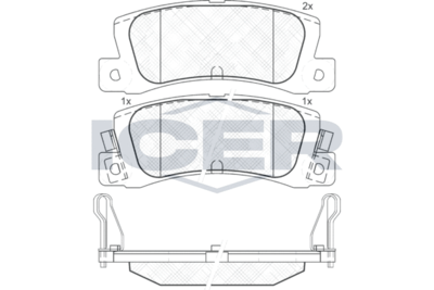 180612071 ICER Комплект тормозных колодок, дисковый тормоз
