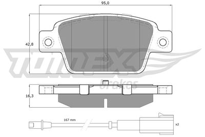 TX12511 TOMEX Brakes Комплект тормозных колодок, дисковый тормоз