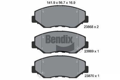 BPD2058 BENDIX Braking Комплект тормозных колодок, дисковый тормоз