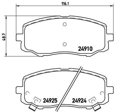 P30045 BREMBO Комплект тормозных колодок, дисковый тормоз