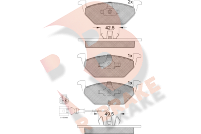 RB1349396 R BRAKE Комплект тормозных колодок, дисковый тормоз