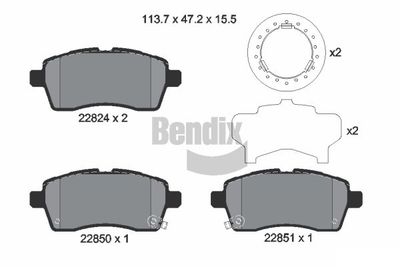 BPD2323 BENDIX Braking Комплект тормозных колодок, дисковый тормоз