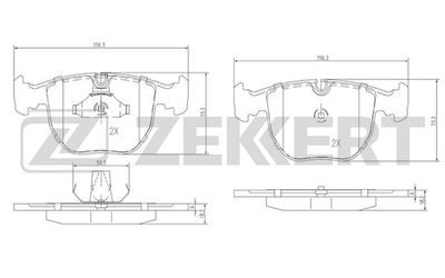 BS1150 ZEKKERT Комплект тормозных колодок, дисковый тормоз