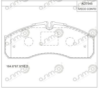 KD7545 ASIMCO Комплект тормозных колодок, дисковый тормоз