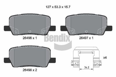 BPD2386 BENDIX Braking Комплект тормозных колодок, дисковый тормоз