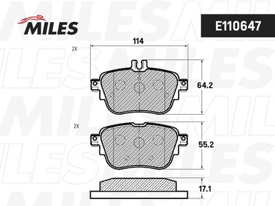 E110647 MILES Комплект тормозных колодок, дисковый тормоз
