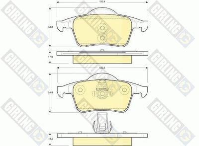 6113892 GIRLING Комплект тормозных колодок, дисковый тормоз