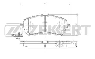 BS2973 ZEKKERT Комплект тормозных колодок, дисковый тормоз