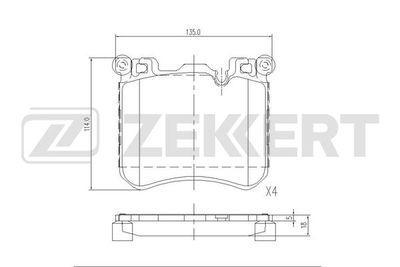 BS1319 ZEKKERT Комплект тормозных колодок, дисковый тормоз