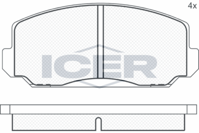 180229 ICER Комплект тормозных колодок, дисковый тормоз