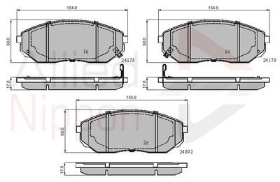 ADB31178 COMLINE Комплект тормозных колодок, дисковый тормоз