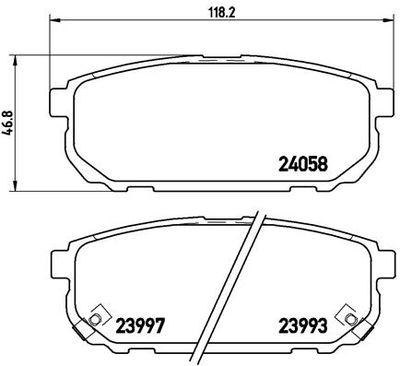 P30023 BREMBO Комплект тормозных колодок, дисковый тормоз