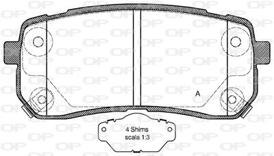 BPA128802 OPEN PARTS Комплект тормозных колодок, дисковый тормоз