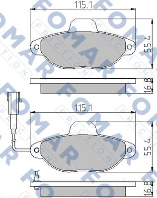 FO861181 FOMAR Friction Комплект тормозных колодок, дисковый тормоз