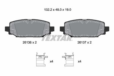 2613601 TEXTAR Комплект тормозных колодок, дисковый тормоз